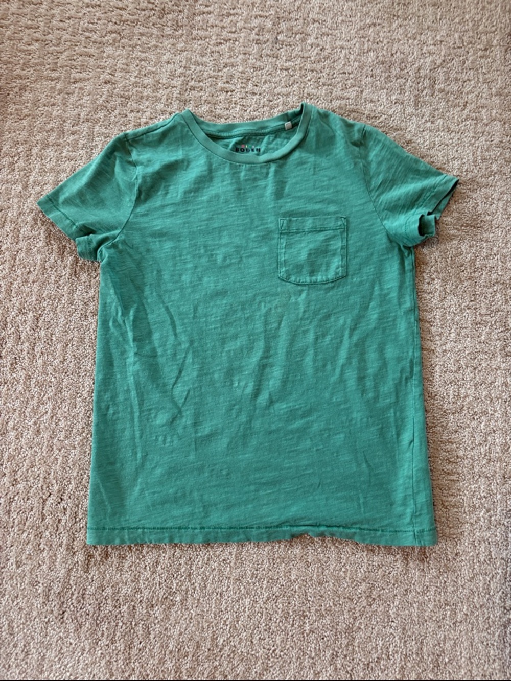 EUC mini Boden Green Pocket Tee, size 11-12